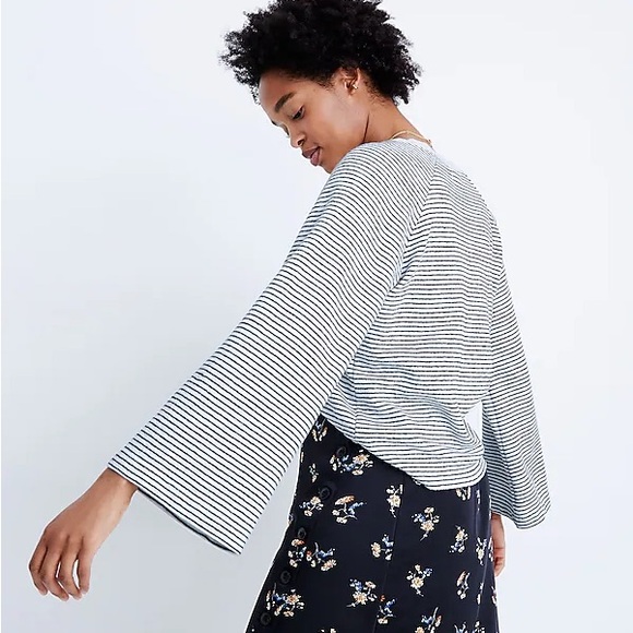 Madewell Terry Raglan Sweatshirt in Stripe - Picture 7 of 7